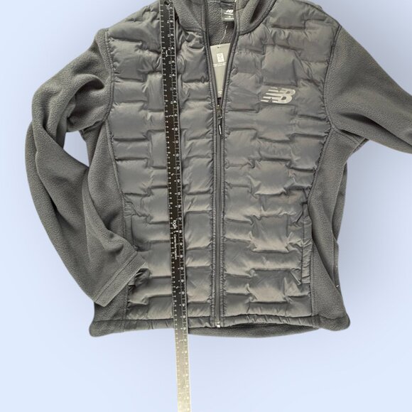 New Balance Men's Jacket Small Full-Zip Gray Quilted Soft Shell Fleece Stretch - Picture 9 of 9